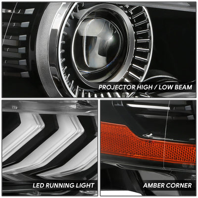 LED DRL Projector Headlight (Right) <BR> 15-17 Ford Mustang