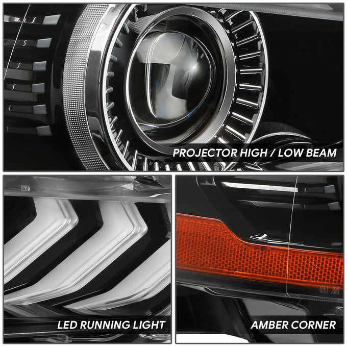 LED DRL Projector Headlight (Right) <BR> 15-17 Ford Mustang