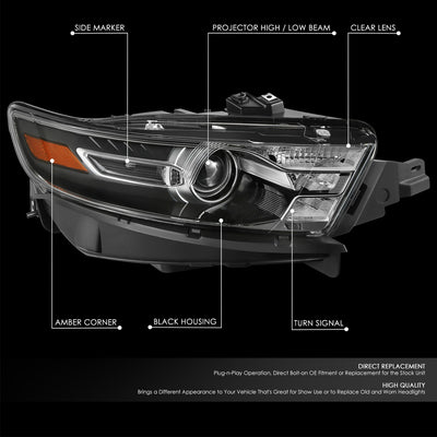Factory Style Projector Headlight (Right) <br> 13-19 Ford Taurus