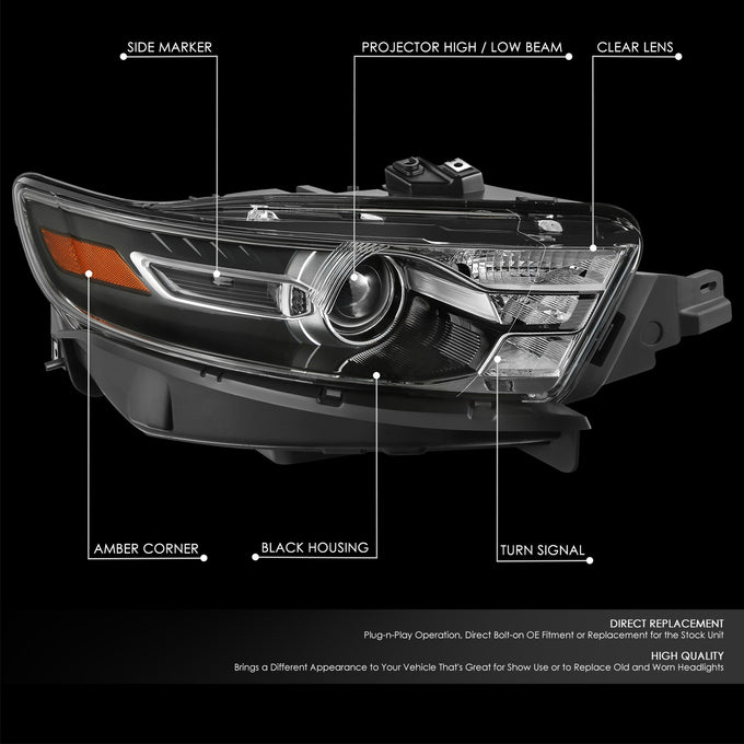 Factory Style Projector Headlight (Right) <br> 13-19 Ford Taurus
