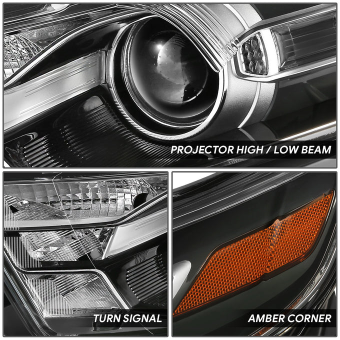 Pair of Projector Headlights <br> 13-19 Ford Taurus