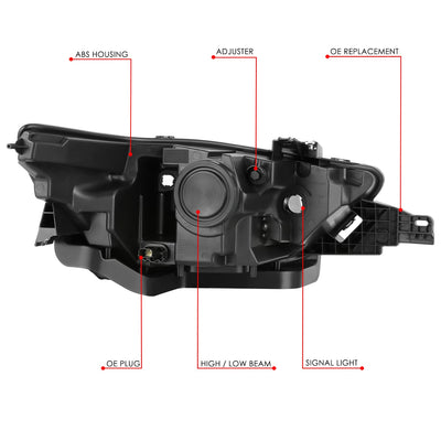 Pair of Projector Headlights <br> 13-19 Ford Taurus