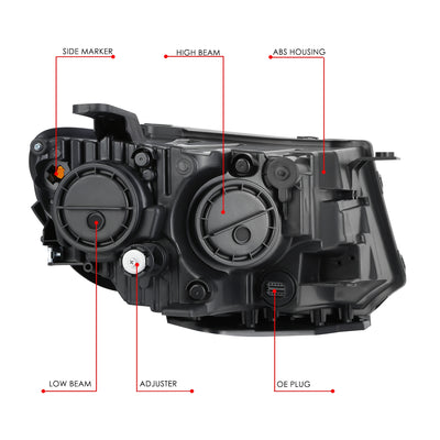 Factory Style Headlight (Left) <br> 17-21 Jeep Compass
