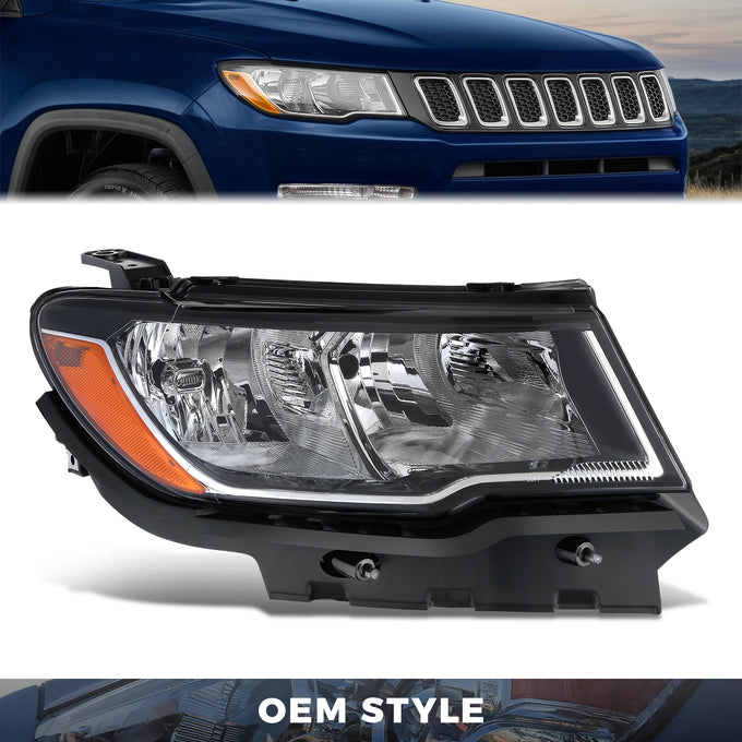 Factory Style Headlight (Right) <br> 17-21 Jeep Compass