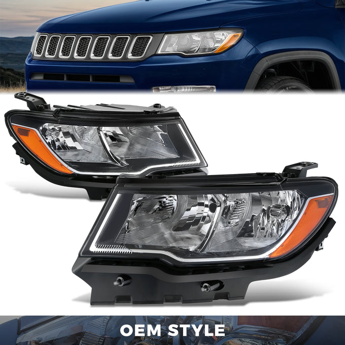 Factory Style Headlights <br> 17-21 Jeep Compass