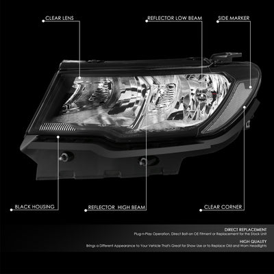 Factory Style Headlights <br> 17-21 Jeep Compass