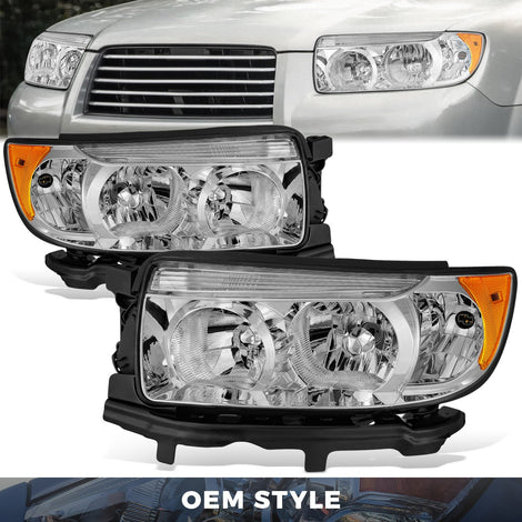 Factory Style Headlights (Left & Right) <br> 06-08 Subaru Forester