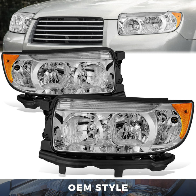 Factory Style Headlights (Left & Right) <br> 06-08 Subaru Forester
