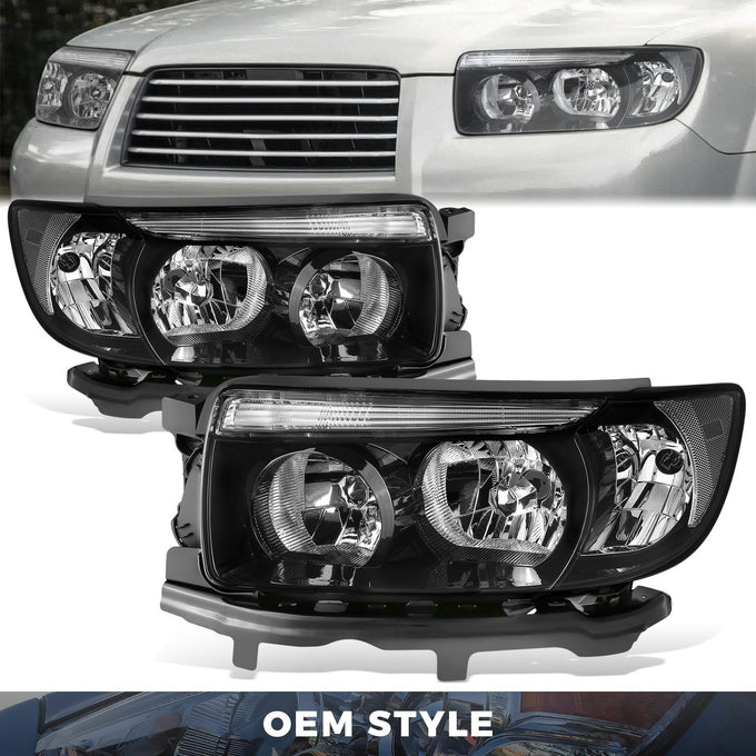 Factory Style Headlights Assemblies <br> 06-08 Subaru Forester
