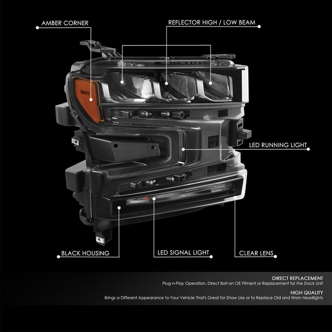 Factory Style Headlight (Right) <br> 19-20 Chevrolet Silverado 1500, 2022 LTD