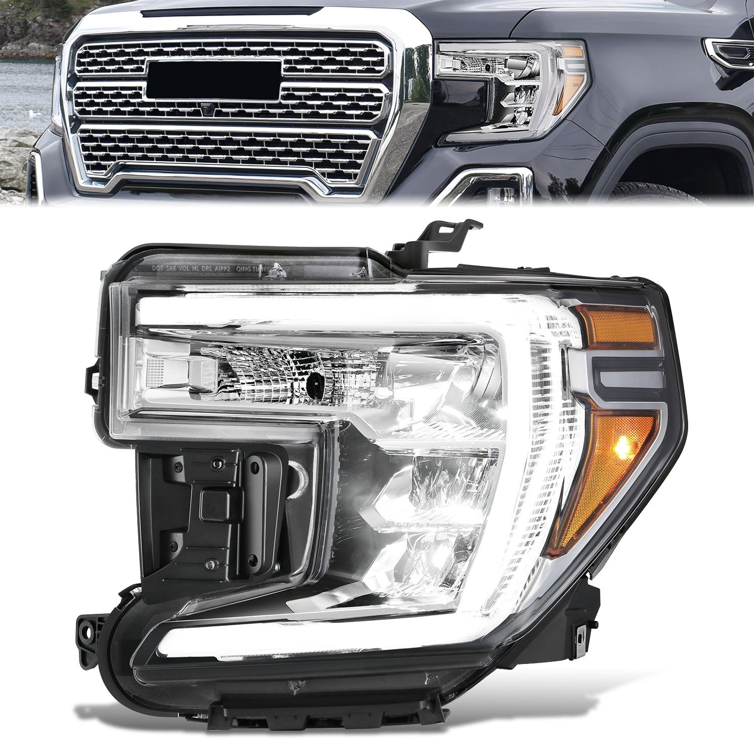 Factory Style Left Side Headlight<br>19-21 GMC Sierra 1500, 2022 Limited