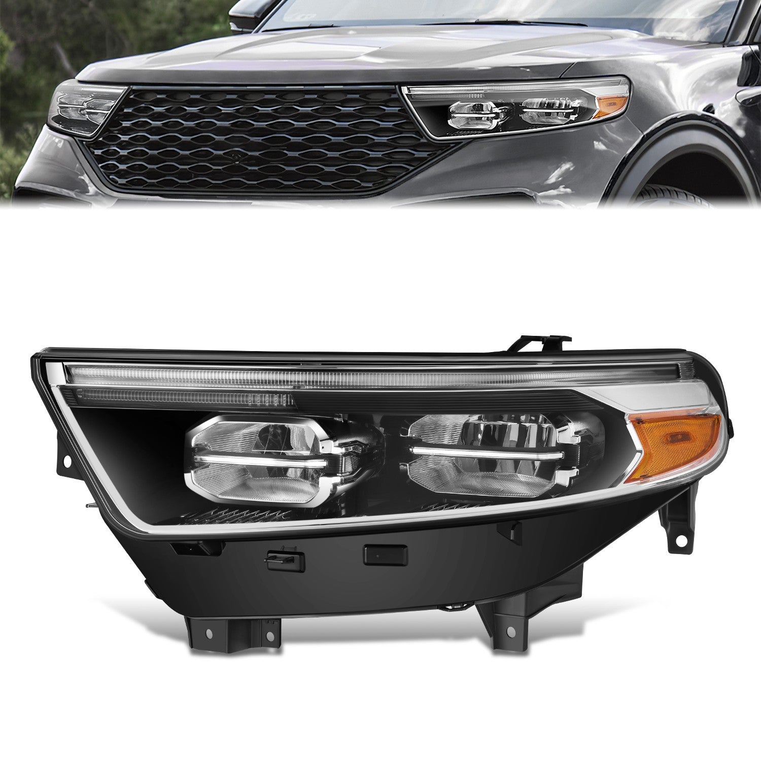 Factory Style Left Side Headlight<br>20-24 Ford Explorer