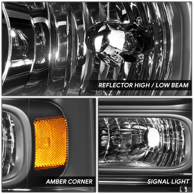 Factory Style Headlights <BR>99-04 Ford F250-F550 Super Duty, 00-04 Excursion