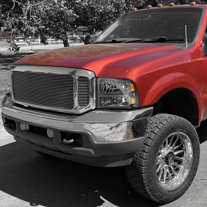 Factory Style Headlights <BR>99-04 Ford F250-F550 Super Duty, 00-04 Excursion