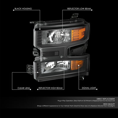 Factory Style Left Side Headlight<br>19-21 Chevy Silverado 1500, 2022 LTD