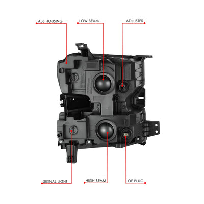Factory Style Left Side Headlight<br>19-21 Chevy Silverado 1500, 2022 LTD