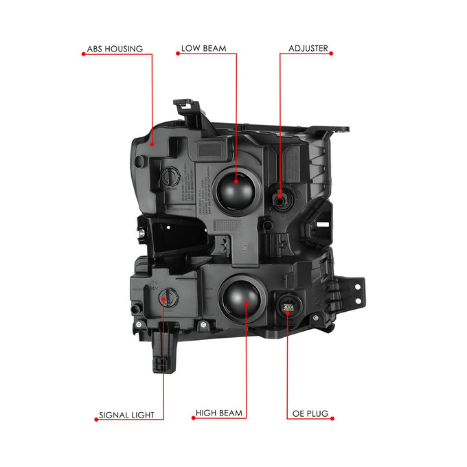 Factory Style Left Side Headlight<br>19-21 Chevy Silverado 1500, 2022 LTD