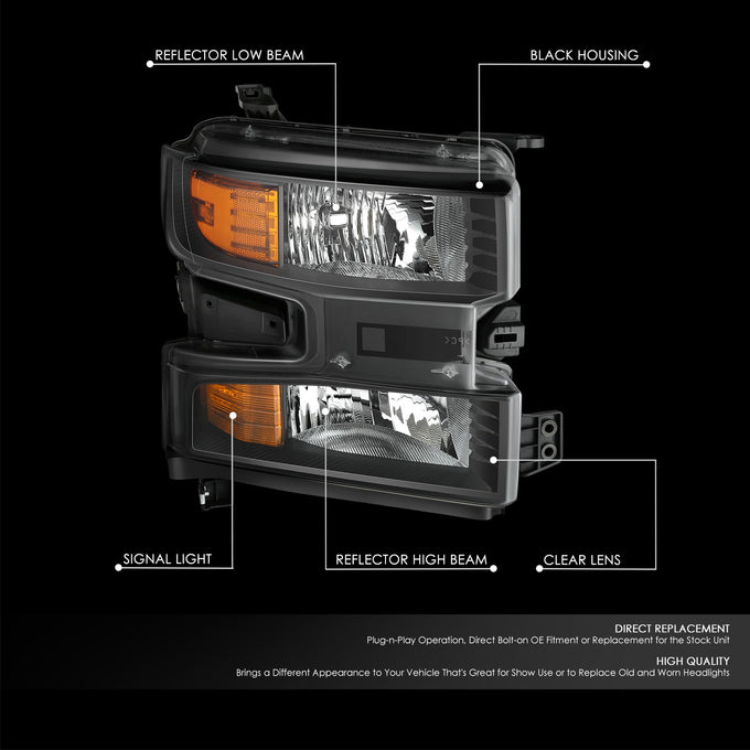 Factory Style Right Side Headlight<br>19-21 Chevy Silverado 1500, 2022 LTD