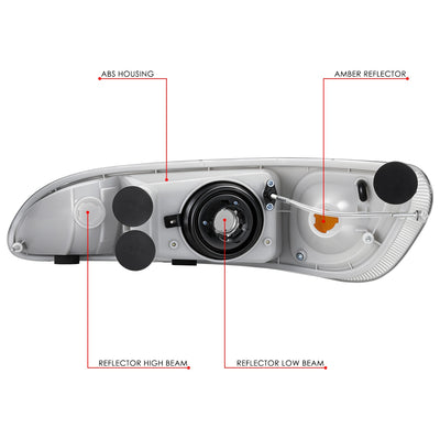 Factory Style Headlights<br>05-15 Peterbilt 325 330 335 337 340 348 382 384 386