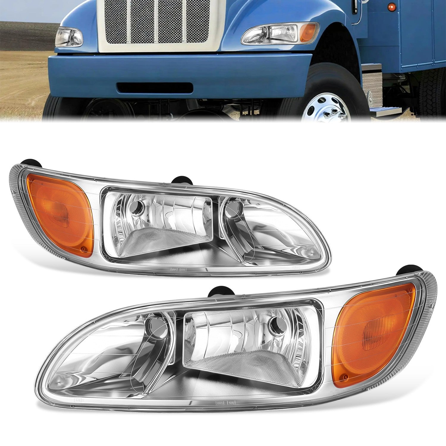Factory Style Headlights<br>05-15 Peterbilt 325 330 335 337 340 348 382 384 386