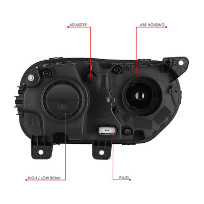 Factory Style Left Side Headlight<br>15-23 Dodge Challenger