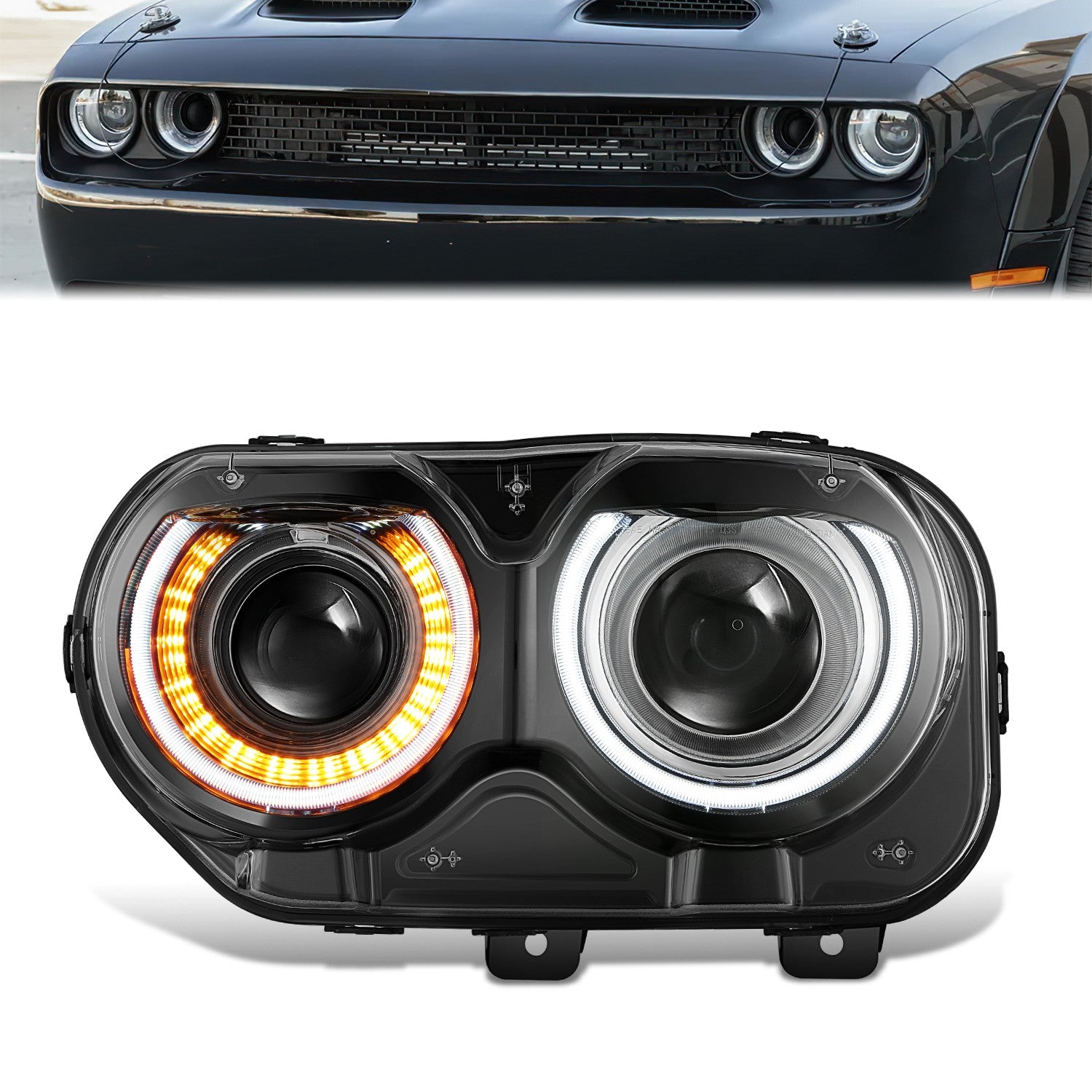 Factory Style Left Side Headlight<br>15-23 Dodge Challenger
