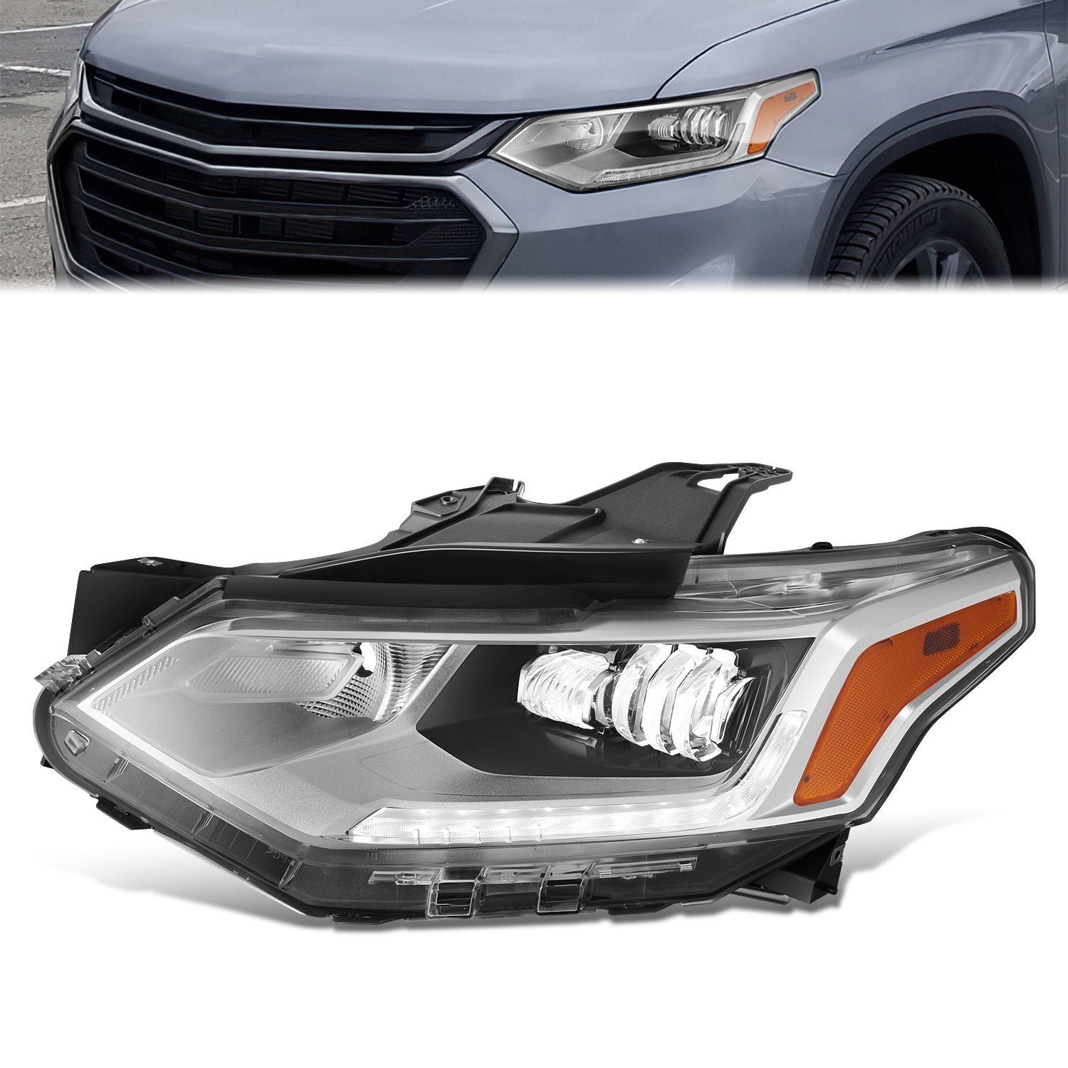 Factory Style Left Side Headlight Lamps <br>18-21 Chevy Traverse