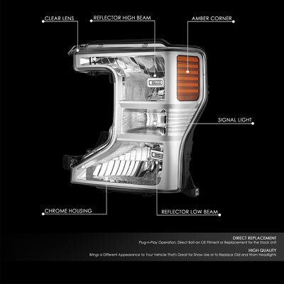 Factory Style Left Side Headlight<br>20-22 Ford F-250 F-350 F-450 Super Duty