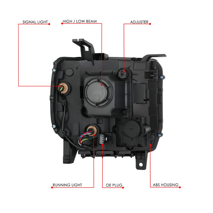 Factory Style Left Side Headlight<br>14-18 GMC Sierra 1500, 15-19 2500 3500 HD