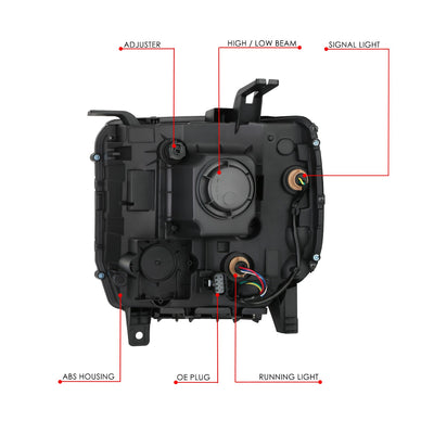 Factory Style Right Side Headlight<br>14-18 GMC Sierra 1500, 15-19 2500 3500 HD