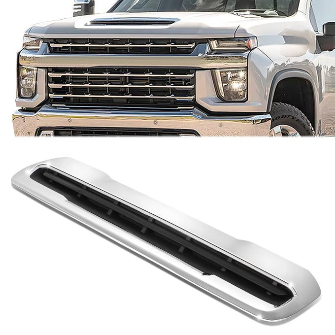 Factory Style Hood Vent Grille Panel Insert <br>20-23 Chevy Silverado 2500 HD, 3500 HD