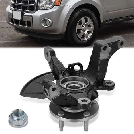 Front Left Steering Knuckle & Wheel Hub Bearing <br>01-12 Escape Tribute Mariner
