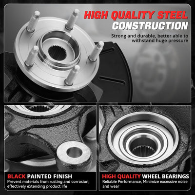 Front Left Steering Knuckle & Wheel Hub Bearing <br>01-12 Escape Tribute Mariner