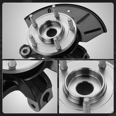 Front Left Steering Knuckle & Wheel Hub Bearing <br>01-12 Escape Tribute Mariner