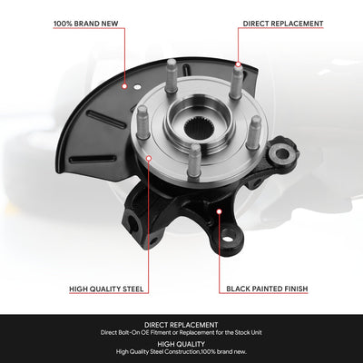 Front Right Steering Knuckle&Wheel Hub Bearing <br>01-12 Escape Tribute Mariner