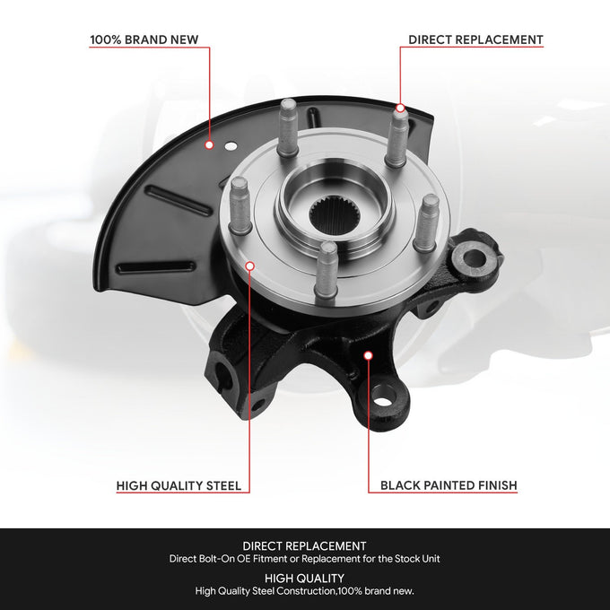 Front Right Steering Knuckle&Wheel Hub Bearing <br>01-12 Escape Tribute Mariner