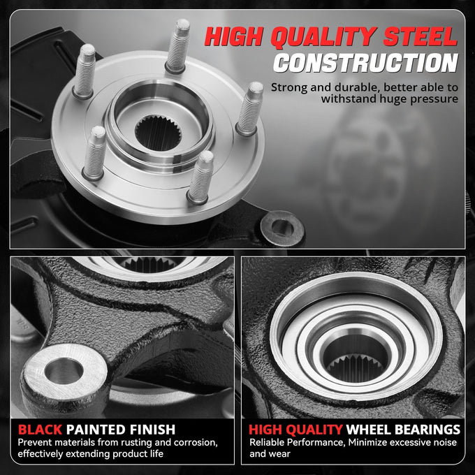 Front Right Steering Knuckle&Wheel Hub Bearing <br>01-12 Escape Tribute Mariner