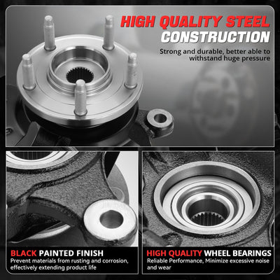 Front Left Knuckle & Wheel Hub Bearing Assembly <br>01-12 Escape Tribute Mariner