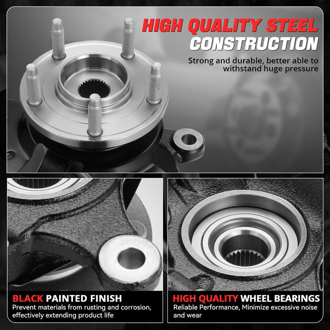 Front Left Knuckle & Wheel Hub Bearing Assembly <br>01-12 Escape Tribute Mariner