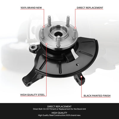 Front Right Knuckle&Wheel Hub Bearing Assembly <br>01-12 Escape Tribute Mariner