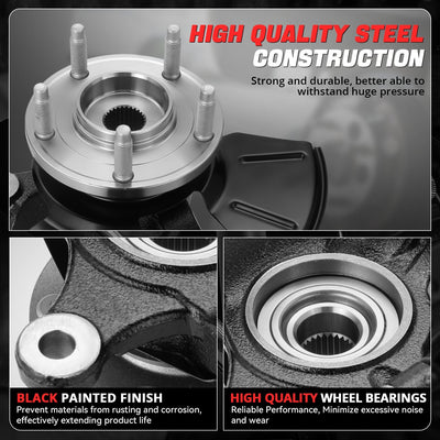 Front Right Knuckle&Wheel Hub Bearing Assembly <br>01-12 Escape Tribute Mariner