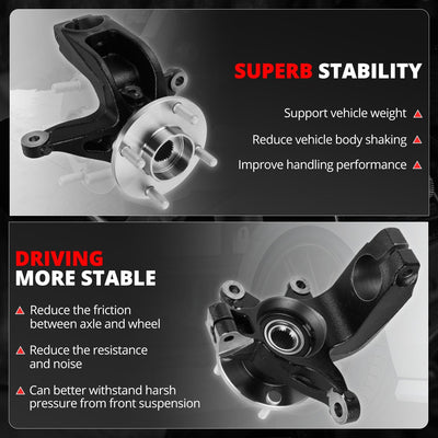 Front Left Side Loaded Knuckle Assembly <br> 06-11 Ford Focus