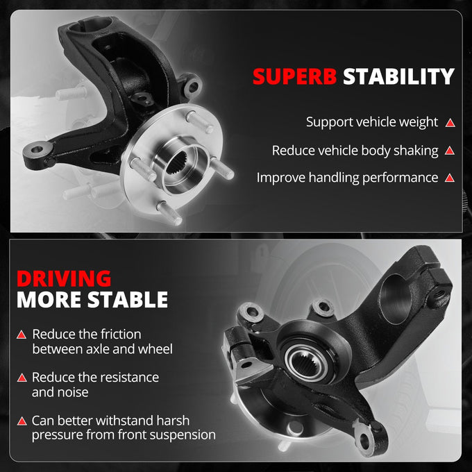 Front Left Side Loaded Knuckle Assembly <br> 06-11 Ford Focus