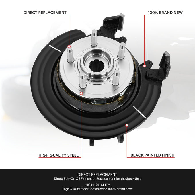 Rear Left Side Loaded Knuckle Assembly <br> 06-10 Ford Explorer, Mercury Mountaineer