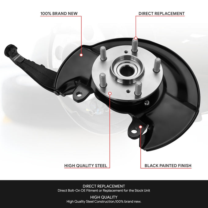 Front Left Side Loaded Knuckle Assembly <br>03-07 Honda Accord 2.4L