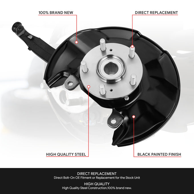 Factory Style Front Left Side Loaded Knuckle Assembly <br>09-14 Acura TSX, 08-12 Honda Accord