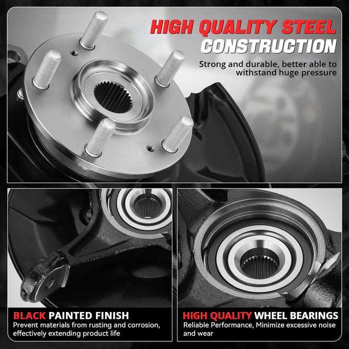 Factory Style Front Left Side Loaded Knuckle Assembly <br>09-14 Acura TSX, 08-12 Honda Accord
