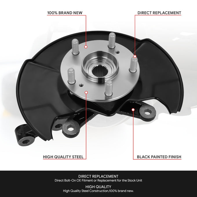 Front Left Side Loaded Knuckle Assembly <br>06-11 Honda Civic