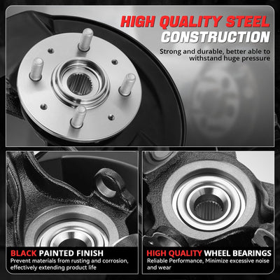 Front Left Side Loaded Knuckle Assembly <br> 03-05 Honda Civic