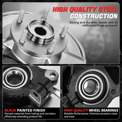 Front Left Side Loaded Knuckle Assembly <br> 07-12 Dodge Caliber, 07-17 Jeep Compass Patriot